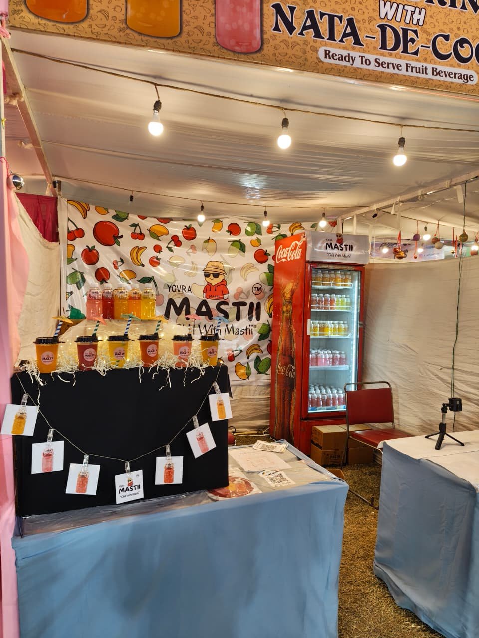 Mastii drinks displayed at the event stall