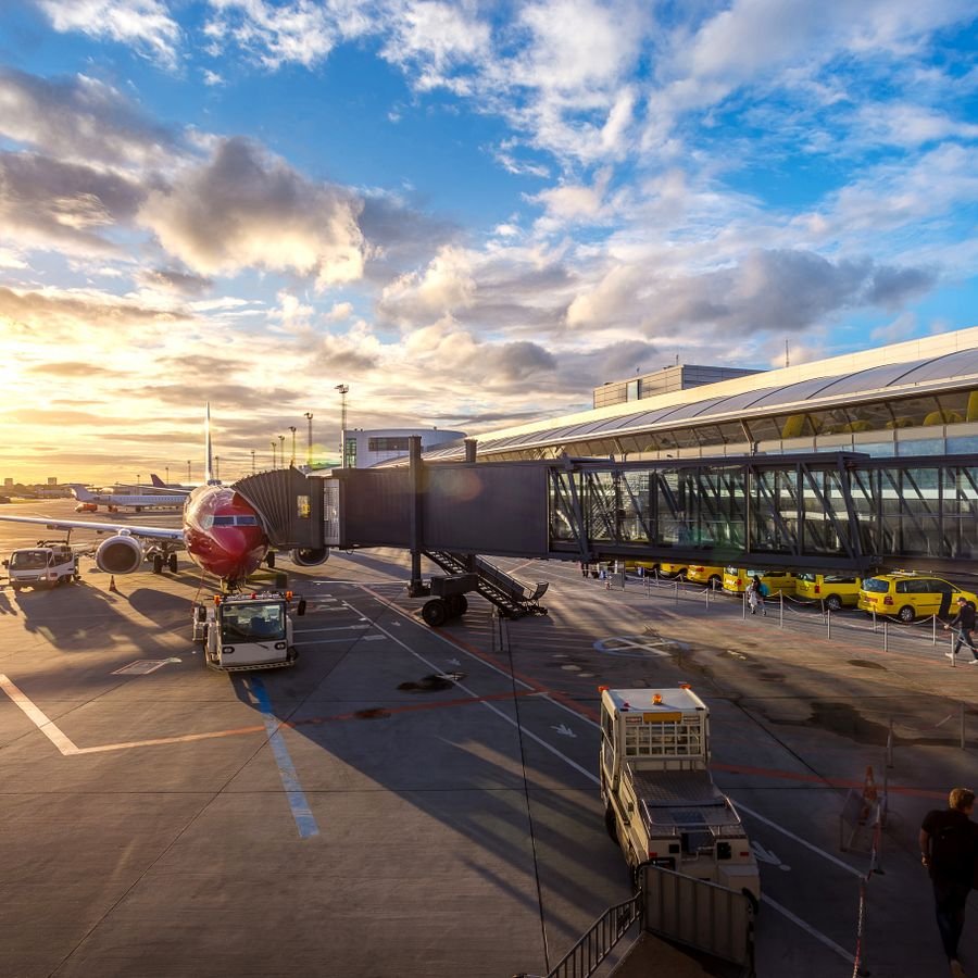 Aircraft at an airport gate